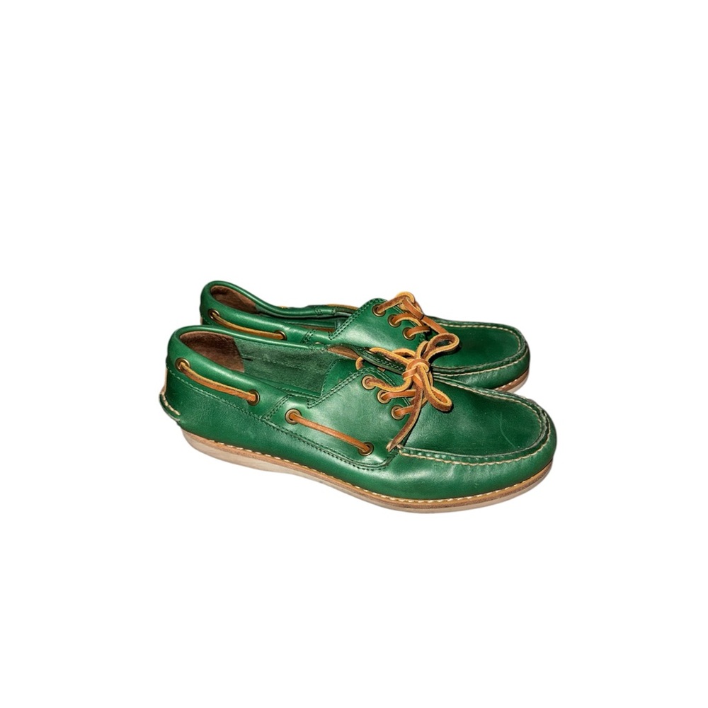 FRYE SULLY BOAT MENS LEATHER GREEN BOAT SHOE SIZE 7.5